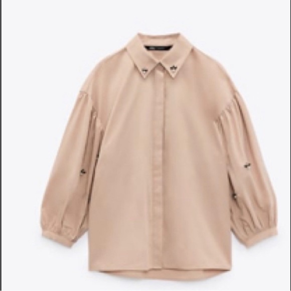 Zara top (powder pink and little brown shade) - Picture 2 of 4